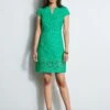 Elie Tahari Short Sleeve Embroidered Hem Dress -ELIE TAHARI Sales E70C4603 PALMLEAF 1Hero 2118