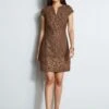 Elie Tahari Short Sleeve Embroidered Hem Dress -ELIE TAHARI Sales E70C4603 SUMATRA 1HERO 1290