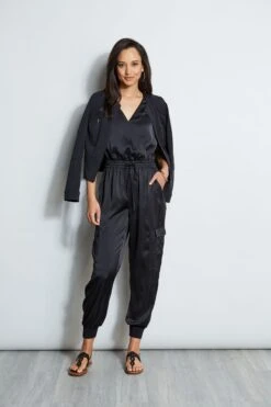 Elie Tahari Satin Jumpsuit -ELIE TAHARI Sales E70M0103 BLACK E5027613 BLACK 4styling 2005