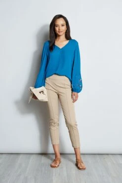 Elie Tahari Embroidered Long Sleeve Shirt -ELIE TAHARI Sales E710N503 PACIFICBLUE E70N0203 Rattan 1Hero 290