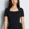 Elie Tahari Contour Sweater -ELIE TAHARI Sales E75X2513 BLACK E2087203 BLACK 2front 1640