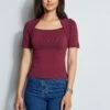 Elie Tahari Contour Sweater -ELIE TAHARI Sales E75X2513 CRANBERRY E315J202 INDIGO 2front 250
