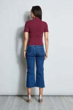 Elie Tahari Contour Sweater -ELIE TAHARI Sales E75X2513 CRANBERRY E315J202 INDIGO 3back 258