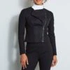 Elie Tahari Vegan Suede Moto Jacket -ELIE TAHARI Sales E8013102 BLACK 2FRONT 252