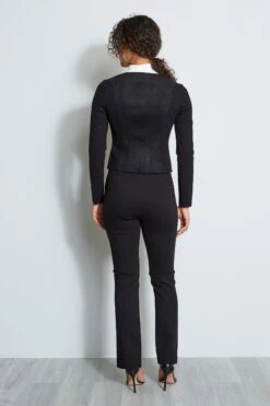 Elie Tahari Vegan Suede Moto Jacket -ELIE TAHARI Sales E8013102 BLACK 3BACK 257