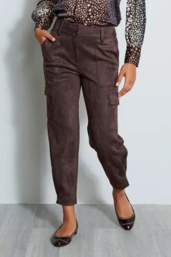 Elie Tahari Vegan Suede Utility Pant