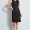 Elie Tahari Dart Zip Vegan Suede Dress