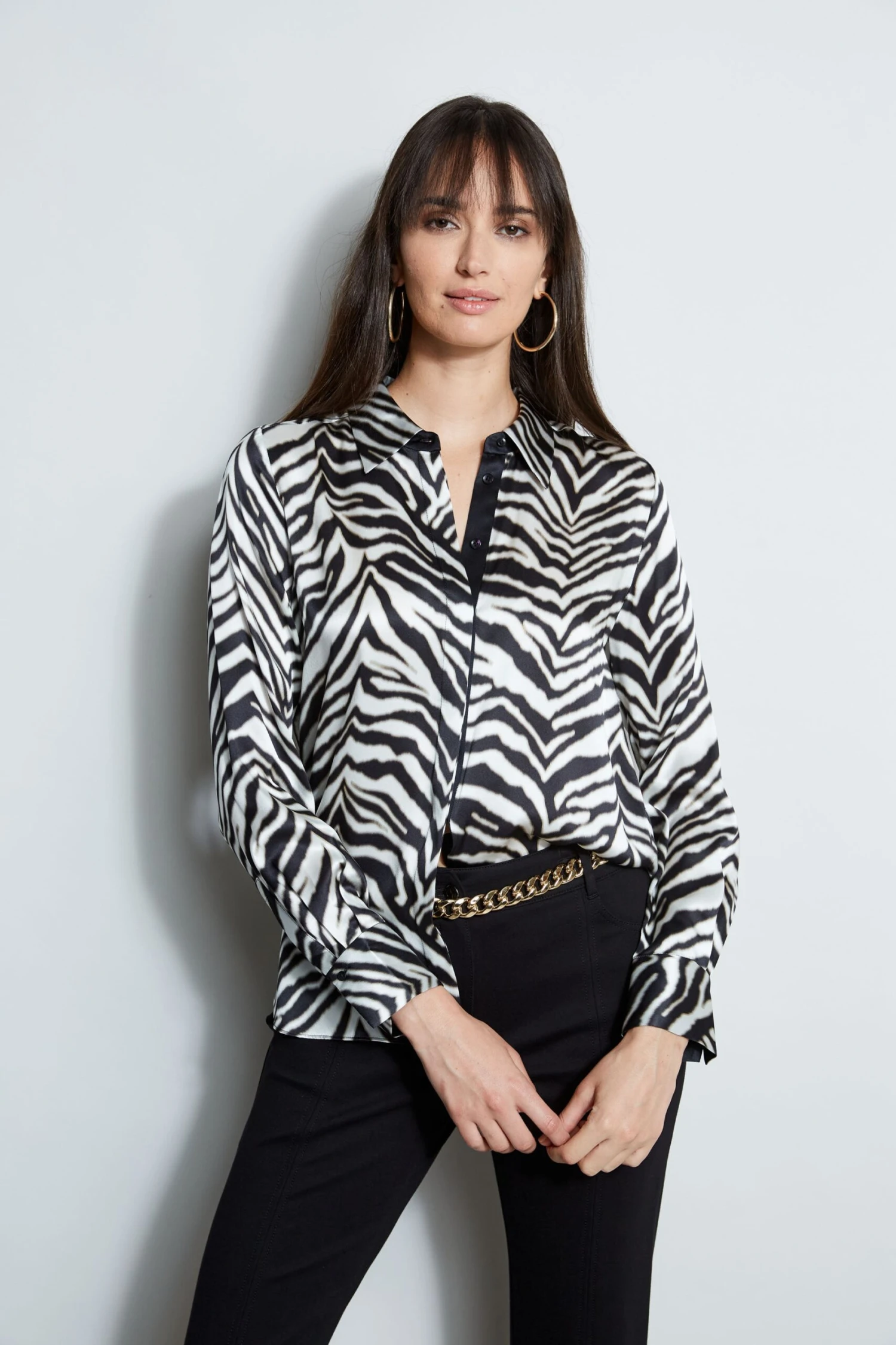 Elie Tahari Silk Zebra Button Down Shirt 3 Elie Tahari Silk Zebra Button Down Shirt