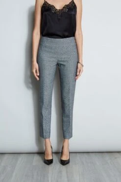 Elie Tahari Herringbone Slim Pant