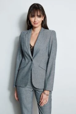 Elie Tahari Herringbone Panel Blazer 12 Elie Tahari Herringbone Panel Blazer -ELIE TAHARI Sales E802R103 HERRINGBONE E802R203 HERRINGBONE E707G503 BLACK 2front 1623