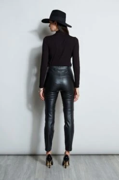 Elie Tahari Vegan Leather Legging -ELIE TAHARI Sales E802R103 HERRINGBONE E80AM213 BLACK ETR14103 BLACK 3back 719