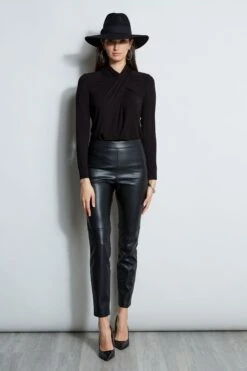 Elie Tahari Vegan Leather Legging -ELIE TAHARI Sales E802R103 HERRINGBONE E80AM213 BLACK ETR14103 BLACK 4styling 691