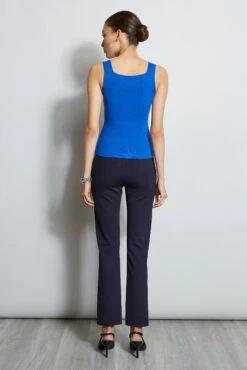 Elie Tahari Scallop Square Neck Sweater 7 Elie Tahari Scallop Square Neck Sweater -ELIE TAHARI Sales E802W202 Stargazer E15XA502 VibeBlue 3BACK 1023