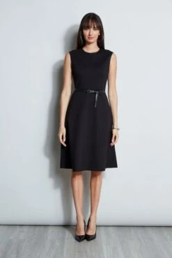 Elie Tahari Fit & Flare Knit Dress