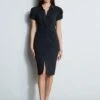 Elie Tahari Short Sleeve Twist Dress 1 Elie Tahari Short Sleeve Twist Dress -ELIE TAHARI Sales E8033603 BLACK 1Hero 2138
