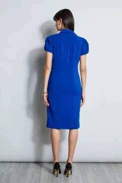 Elie Tahari Short Sleeve Twist Dress -ELIE TAHARI Sales E8033603 KLEINBLUE 3BACK 2568