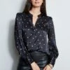 Elie Tahari Silk Cube Dot Shirt