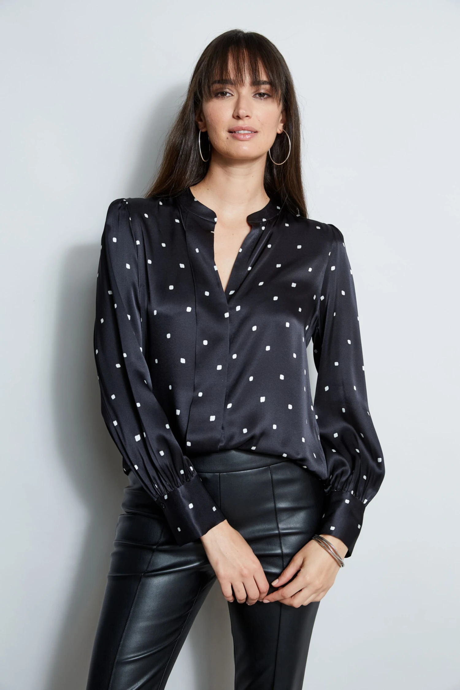 Elie Tahari Silk Cube Dot Shirt 3 Elie Tahari Silk Cube Dot Shirt