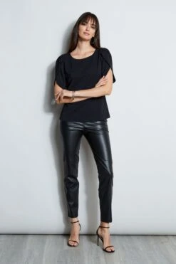 Elie Tahari Pleat Sleeve Shirt -ELIE TAHARI Sales E803R603 BLACKFOAM E80AM213 BLACK 1HERO 2094