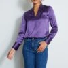 Elie Tahari Contour Silk Satin Shirt