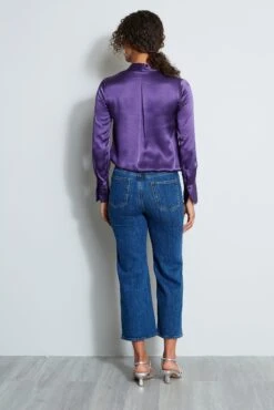 Elie Tahari Contour Silk Satin Shirt -ELIE TAHARI Sales E807G502 AMETHYST 3BACK 183CONTOURSILKSHIRT