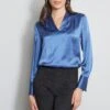Elie Tahari Contour Silk Satin Shirt -ELIE TAHARI Sales E807G502 SKYLARK CONTOURSILKSHIRT 2front 2984