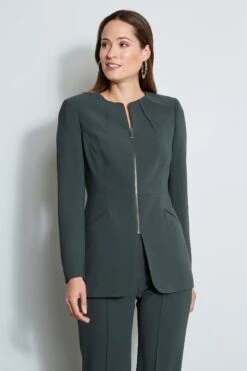 Elie Tahari Zip Front Blazer