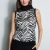 Elie Tahari Silk Zebra Print Sweater 1 Elie Tahari Silk Zebra Print Sweater -ELIE TAHARI Sales E8087103 BLACK E8087203 BLACK E85X5513 MULTI 2FRONT 2174