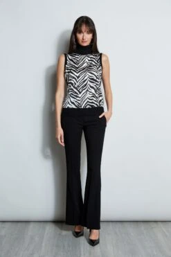 Elie Tahari Silk Zebra Print Sweater -ELIE TAHARI Sales E8087103 BLACK E8087203 BLACK E85X5513 MULTI 4styling 1220