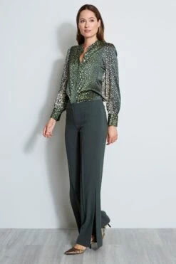 Elie Tahari Side Slit Pant 8 Elie Tahari Side Slit Pant -ELIE TAHARI Sales E8087202 CAMOFLAUGE 1HERO 827