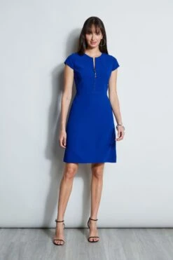 Elie Tahari Chain Zip Dart Dress