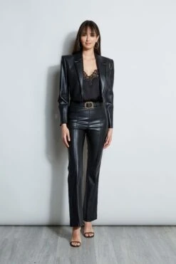 Elie Tahari Cropped Vegan Leather Jacket -ELIE TAHARI Sales E80AM203 BLACK E80AM103 BLACK E707G503 BLACK 1hero 1917