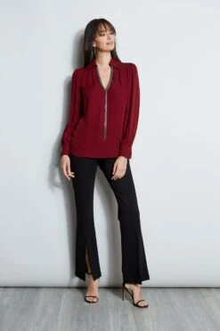 Elie Tahari Chain Collar Shirt -ELIE TAHARI Sales E810N503 BOYSENBERRY E802W203 BLACK 1Hero 901