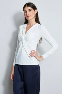 Elie Tahari Rib Twist Knot Knit