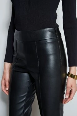 Elie Tahari Vegan Leather Pant -ELIE TAHARI Sales E85X3503 BLACK E80AM203 BLACK 2front 1858