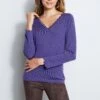 Elie Tahari Scallop V-Neck Sweater -ELIE TAHARI Sales E85X3602 SCALLOPV NCKSWTR SWTR 2front 2726