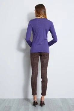 Elie Tahari Scallop V-Neck Sweater -ELIE TAHARI Sales E85X3602 SCALLOPV NCKSWTR SWTR 3back 2720