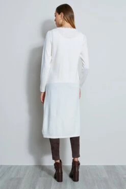 Elie Tahari Scallop Duster -ELIE TAHARI Sales E85X5512 SCALLOP DUSTER SWTR 3BACK 3925