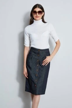 Elie Tahari Denim Midi Skirt