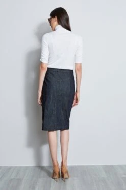 Elie Tahari Denim Midi Skirt 9 Elie Tahari Denim Midi Skirt -ELIE TAHARI Sales E902P302 INDIGO DENIMMIDISKIRT 3BACK 1470 1