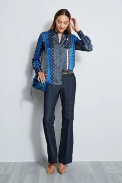 Elie Tahari Silk Patchwork Shirt -ELIE TAHARI Sales E903D502 MULTI SILKPATCHWORKSHIRT 1HERO 1690