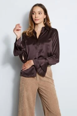 Elie Tahari Silk Satin Shirt
