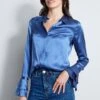 Elie Tahari Silk Satin Shirt -ELIE TAHARI Sales E907G502 SKYLARK SILKSATINSHIRT 2FRONT 511