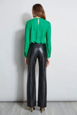 Elie Tahari Silk Geometric Embroidered Shirt 9 Elie Tahari Silk Geometric Embroidered Shirt -ELIE TAHARI Sales E90AM202 BLACK EN10N512 EMERALD 3BACK 981