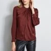 Silk Twist Neck Shirt 1 Silk Twist Neck Shirt -ELIE TAHARI Sales E90AM202 BLACK ETR22671 DARKAMETHYST 1HERO 831