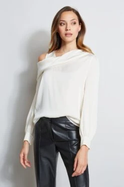 Off Shoulder Silk Shirt