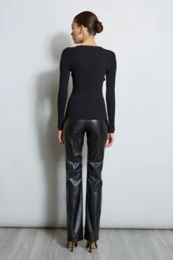 Tassel Knit -ELIE TAHARI Sales E90AM202 Black ETR22744 Noir 3back 0685