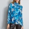 Elie Tahari Smocked Vintage Floral Shirt