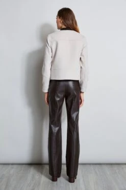 Elie Tahari Wool Cropped Hooded Jacket -ELIE TAHARI Sales E90AM202 COFFEE EN047102 OATMEAL E95X5502 COFFEE 3BACK 1672