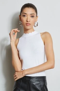 Elie Tahari Scallop Halter Knit